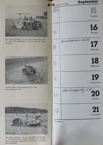 Fahr Maschinenfabrik Traktor-Jahreskalender 1940 (2065)