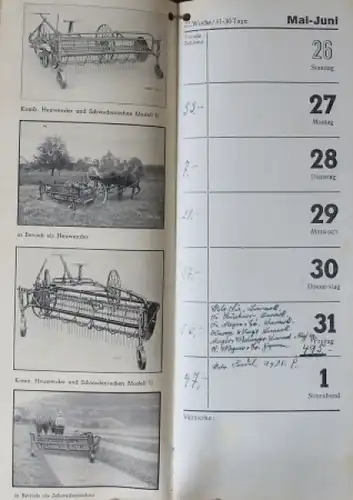 Fahr Maschinenfabrik Traktor-Jahreskalender 1940 (2065)