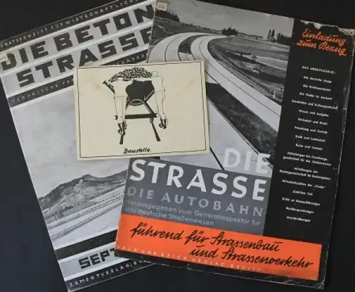 "Die Strasse - Die Autobahn" 2 Autobahn-Magazine + Postkarte 1938 (2324)