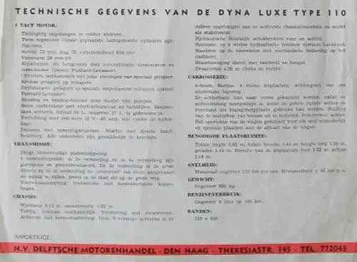 Panhard Dyna Modellprogramm 1949 Automobilprospekt (2379)