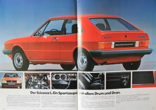 Volkswagen Scirocco Modellprogramm 1978 Automobilprospekt (2546)