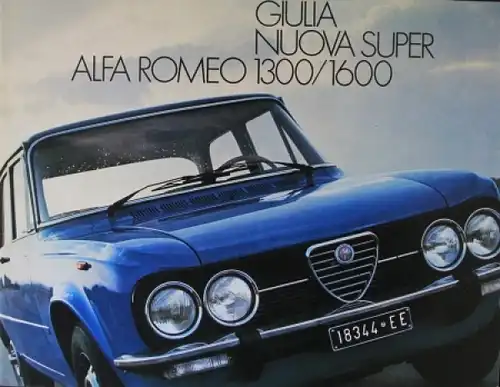 Alfa Romeo Giulia 1300 Nuova Super Modellprogramm 1974 Automobilprospekt (2983)