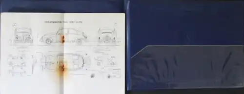 Volkswagen Käfer 1300 Typenschein 1970 Betriebsanleitung in original Bordmappe (2952)
