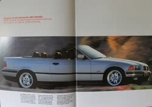 BMW 3er Cabriolet Modellprogramm 1998 "Eleganz, Komfort und Fahrspaß" Automobilprospekt (3070)