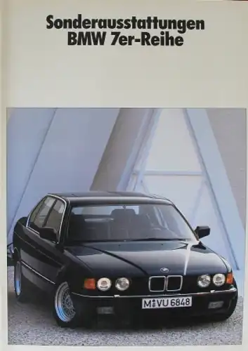 BMW 7er Modellprogramm 1989 "Sonderausstattungen" Automobilprospekt (3068)