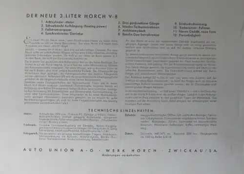 Horch 830 Limousine Modellprogramm 1933 Reuters-Motiv Automobilprospekt (3271)