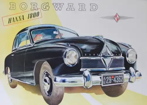 Borgward Hansa 1800 Modellprogramm 1953 Automobilprospekt (3348)