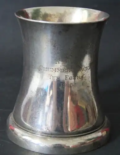 Rennsport 1913 Silberpokal "RBC Chummery Races" Silberkrug mit Glasboden (3371)