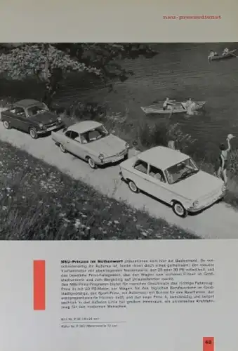 NSU Prinz 4 Modellprogramm 1961 "Presse-Prachtkatalog" Automobil-Pressemappe (3401)