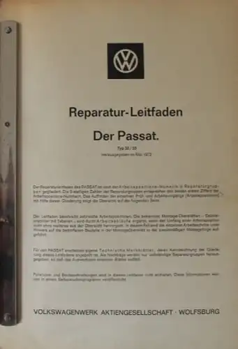 Volkswagen Passat Typ 32 Reparatur-Handbuch 1973 (0787)