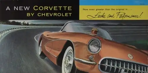 Chevrolet Corvette Modellprogramm 1956 Automobilprospekt (3783)