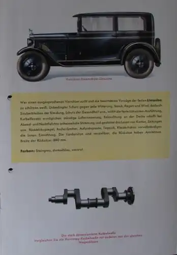 Hanomag Modellprogramm 1931 Viersitzer Automobilprospekt (3815)