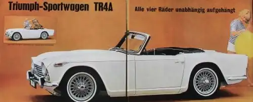 Triumph TR 4 A Sports Modellprogramm 1965 Automobilprospekt (3976)