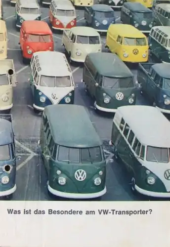 Volkswagen T1 Transporter Modellprogramm 1964 "Was ist das Besondere am VW-Transporter" Automobilprospekt (3969)