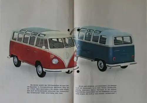 Volkswagen T1 Transporter Modellprogramm 1964 "Was ist das Besondere am VW-Transporter" Automobilprospekt (3969)