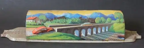 Technofix Auto-Tunnel-Viadukt 1939 Blechmodell mit Schienenbett (4986)
