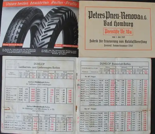Continental - Dunlop 1920-1939 sieben Reifenprospekte (4944)