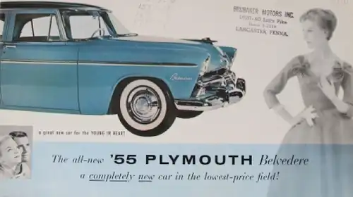 Plymouth Belvedere Modellprogramm 1955 Automobilprospekt (4884)