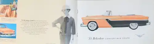 Plymouth Belvedere Modellprogramm 1955 Automobilprospekt (4884)