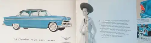 Plymouth Belvedere Modellprogramm 1955 Automobilprospekt (4884)
