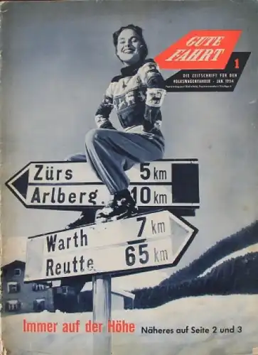 "Gute Fahrt" Volkswagen Zeitschrift 1954 (5090)