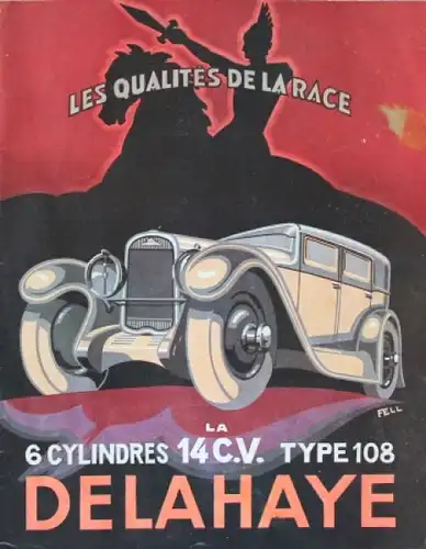 Delahaye Typ 108 14 C.V. Modellprogramm 1933 Automobilprospekt (5098)