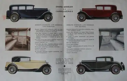 Delahaye Typ 108 14 C.V. Modellprogramm 1933 Automobilprospekt (5098)