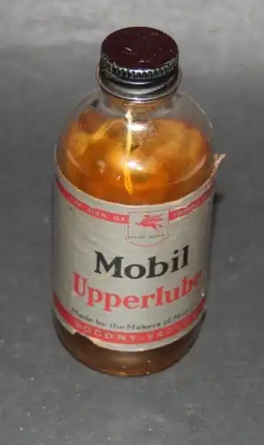 Mobiloil Oelflasche 1945 "Upperlube Socony-Oel" Glas (5302)