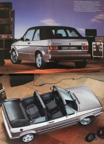 Volkswagen Golf Cabriolet Modellprogramm 1991 "Die Golf Cabriolets" Automobilprospekt (5333)