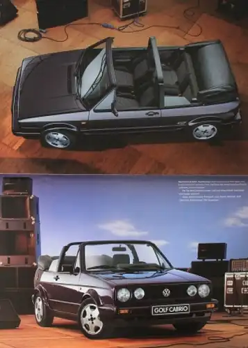 Volkswagen Golf Cabriolet Modellprogramm 1991 "Die Golf Cabriolets" Automobilprospekt (5333)