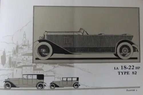 Delahaye Modellprogramm 1922 Automobilprospekt (5451)