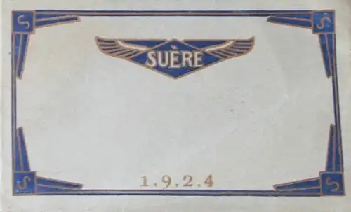 Suere Modellprogramm 1924 Automobilprospekt (5443)