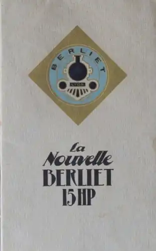 Berliet 15 HP Modellprogramm 1919 Automobilprospekt (5391)