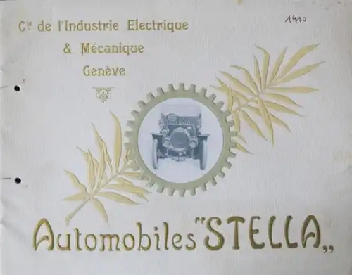 Stella Automobiles Modellprogramm 1910 Automobilprospekt (5401)
