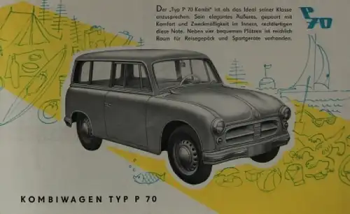 Trabant P 70 Typ Zwickau Modellprogramm 1956 Automobilprospekt (5605)