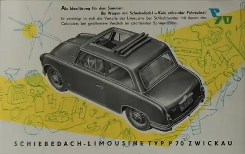 Trabant P 70 Typ Zwickau Modellprogramm 1956 Automobilprospekt (5605)