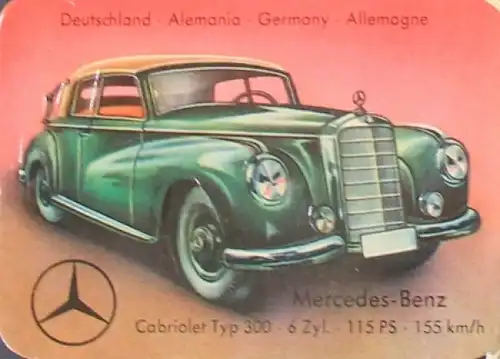 FWKB Oblaten-Sammelbogen 1954 acht Automobilmotive (5808)