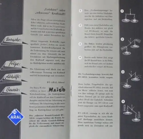 BV Aral 1952 "Der Kraftstoff für den Zweitakter" Tankstellen-Prospekt (5785)