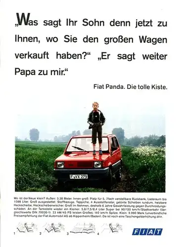 Fiat Panda Modellprogramm 1981 "Die tolle Kiste" Automobilprospekt (0708)