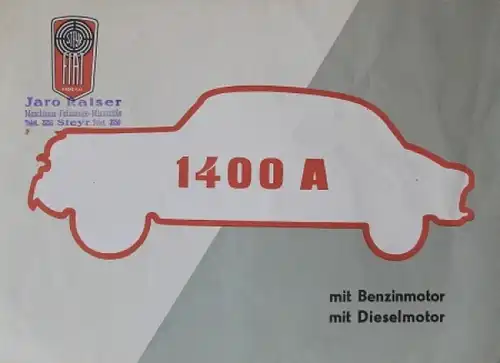 Steyr Fiat 1400 A Modellprogramm 1953 Automobilprospekt (6198)