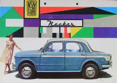 Fiat NSU Neckar Modellprogramm 1959 Automobilprospekt (6194)