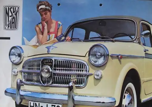 NSU Fiat Neckar Modellprogramm 1959 Automobilprospekt (6194)