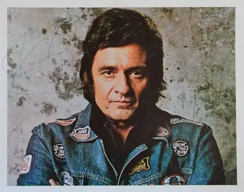 Johnny Cash original siginierte Autogrammkarte 1976 (6160)