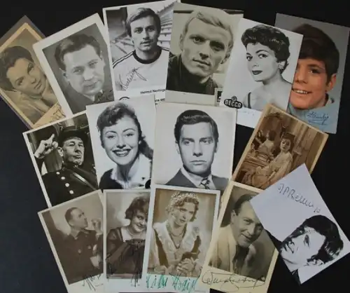 Signierte Autogrammkarten von 14 verschiedenen Künstlern 1935-1976 (6221)
