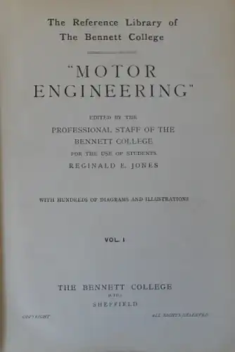 Jones "Motor Engineering" 2 Bände Fahrzeugtechnik 1912 (6224)