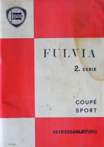 Lancia Fulvia 2. Serie Coupe - Sport 1970 Betriebsanleitung (6351)