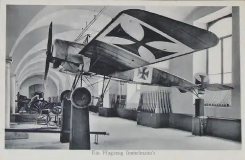 Fokker Flugzeug von Max Immelmann 1916 "Deutsche Kriegsausstellung" Postkarte (6491)
