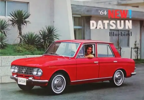 Datsun Bluebird Modellprogramm 1964 Automobilprospekt (6540)