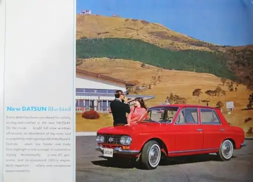 Datsun Bluebird Modellprogramm 1964 Automobilprospekt (6540)