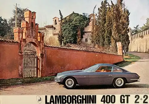 Lamborghini 400 GT 2+2 Modellprogramm 1966 Automobilprospekt (6538)